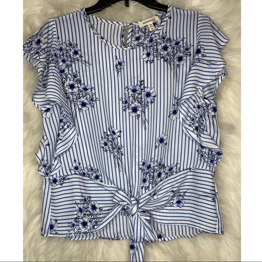Blue Floral Blouse